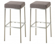 2 ks / set barová židle Montreal 80 látkový potah, nerez, šedá